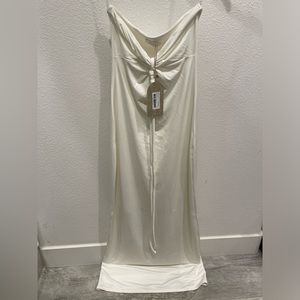 Meshki halter midi dress cream size xs/small